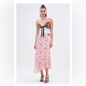 CARRIE CODED SATIN MIDI DRESS - L